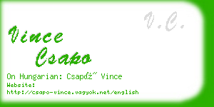 vince csapo business card